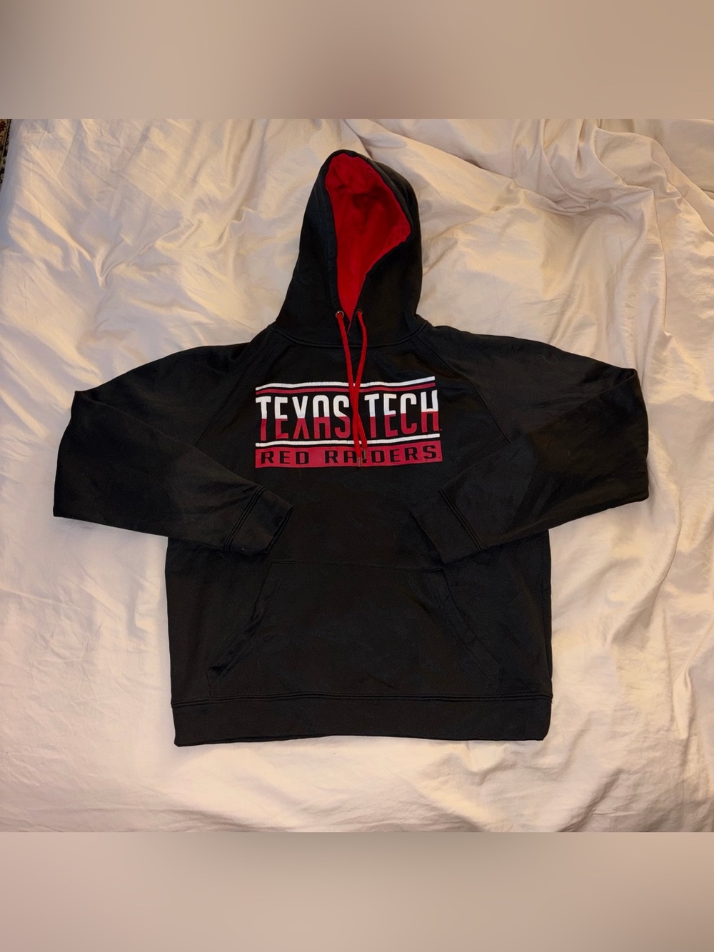Texas Tech Red Raiders Black & Red Polyester Hoodie size M